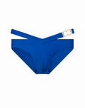 Royal blue 2EROS blk label no.3 swim brief with sleek form-fitting design and metallic double-ring buckle on the side