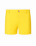 2eros bondi shorts series 2 gold bright yellow with subtle embroidered logo and single button waistband closure