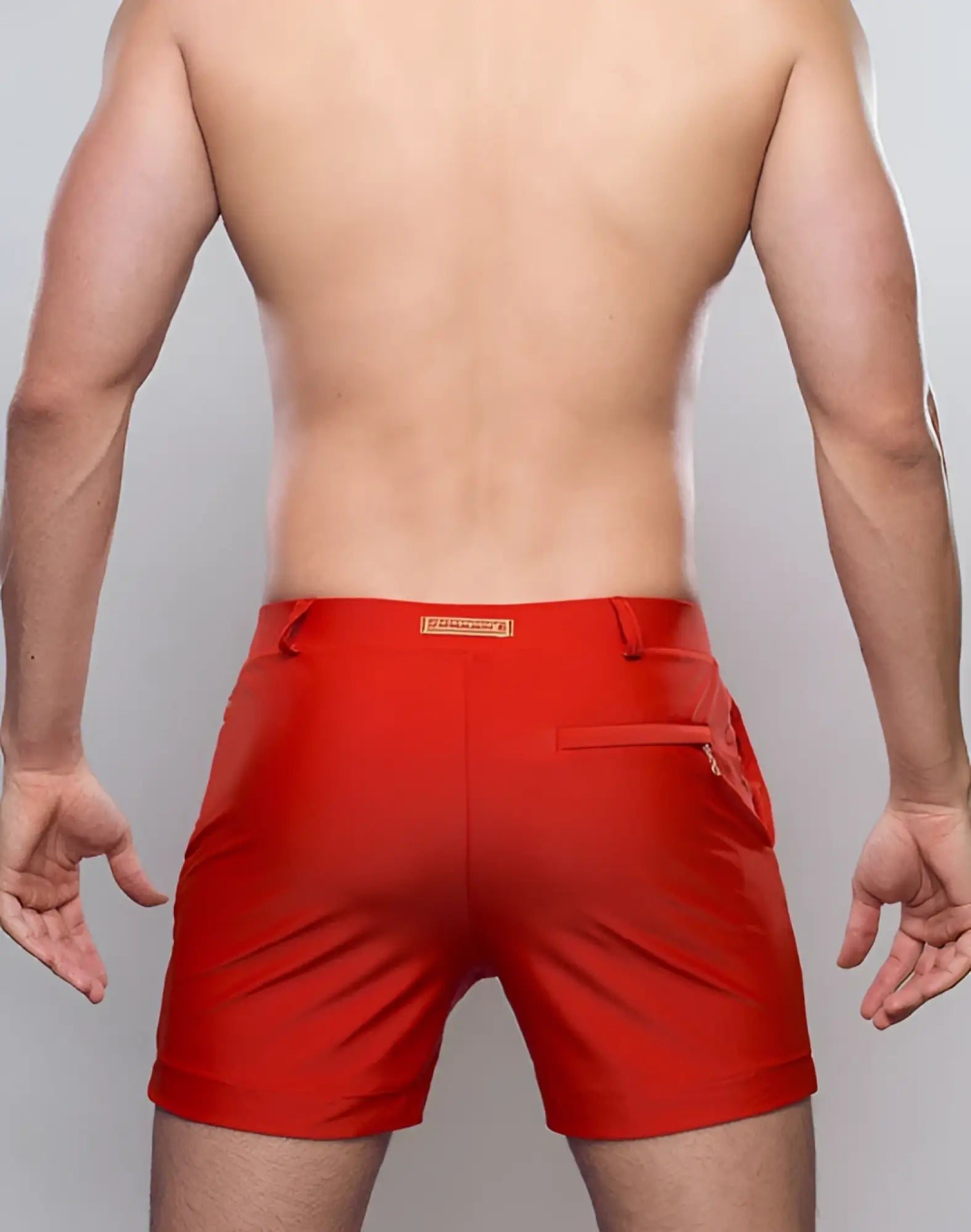 Red 2eros bondi shorts series 3 in rust with sleek modern design and subtle stitching details for athletic wear