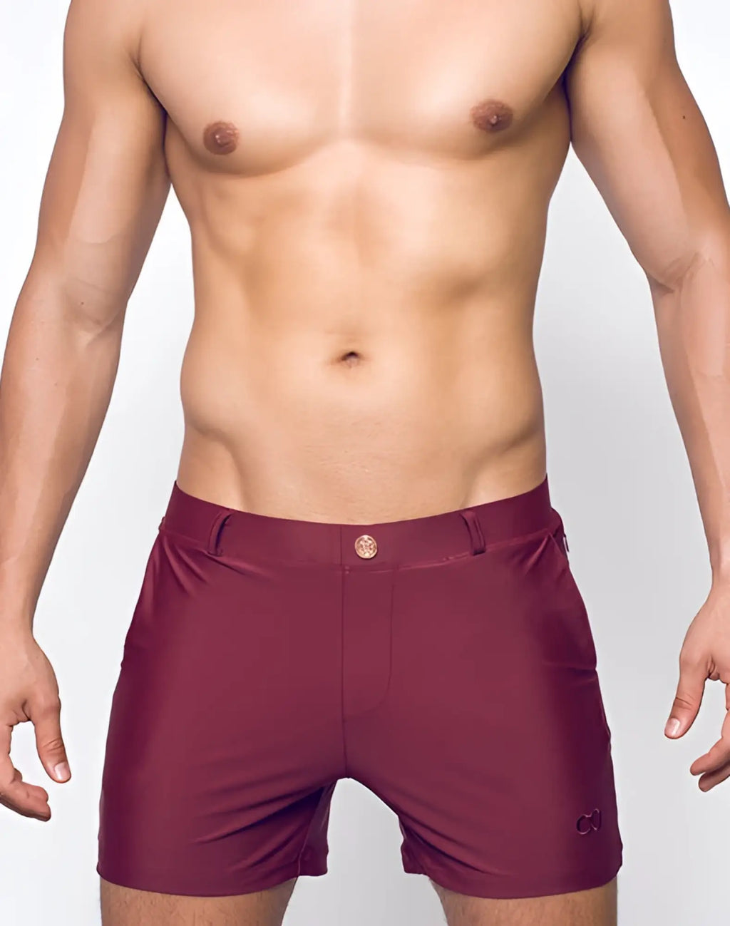 Maroon 2eros bondi shorts series 3 tawny port with sleek form-fitting design and subtle logo on lower right leg