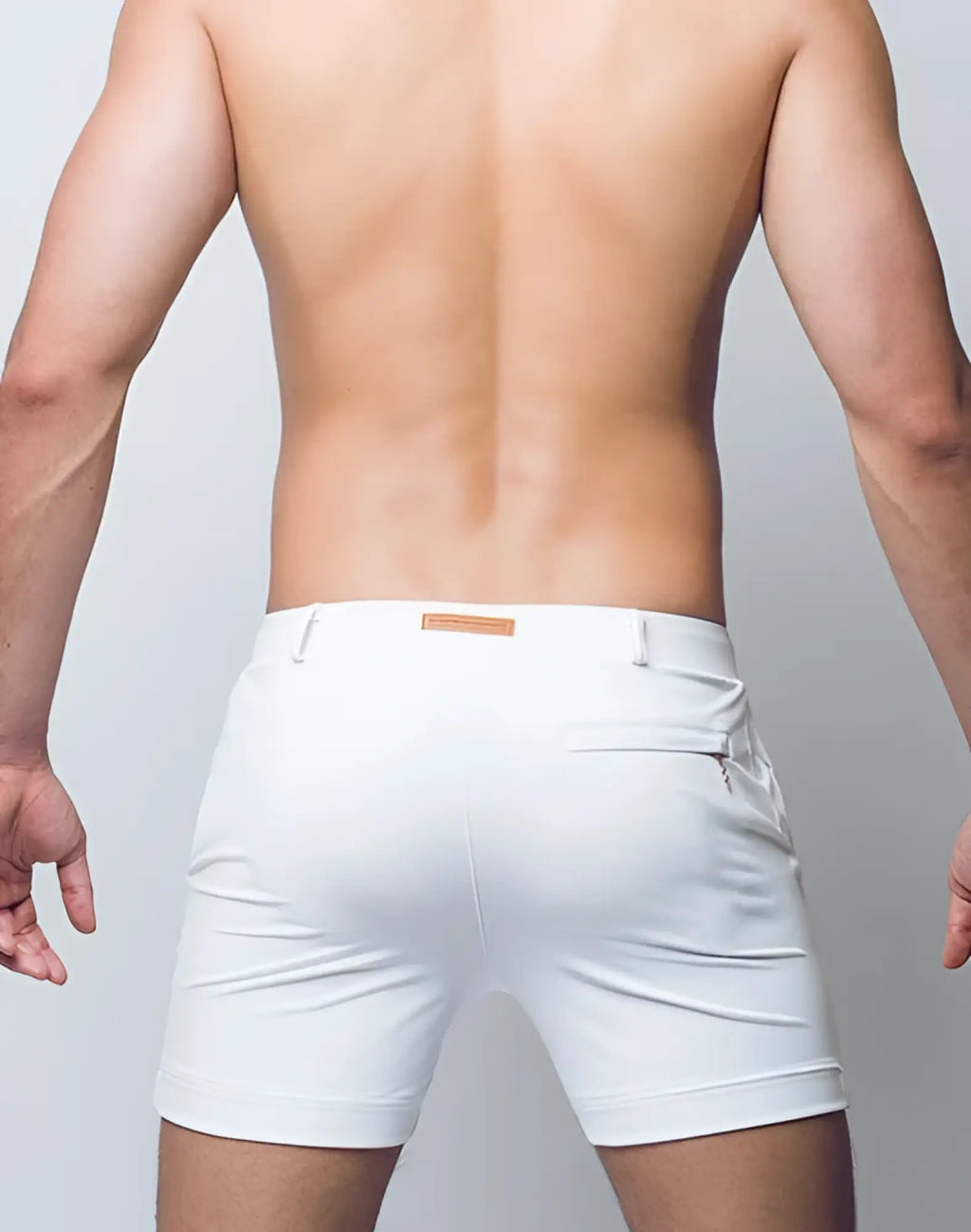 White 2eros bondi shorts series 3 with a sleek modern design and subtle stitching details