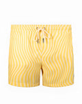 2eros Byron shorts in dolce yellow feature yellow and white wavy-striped swim shorts with a drawstring waistband