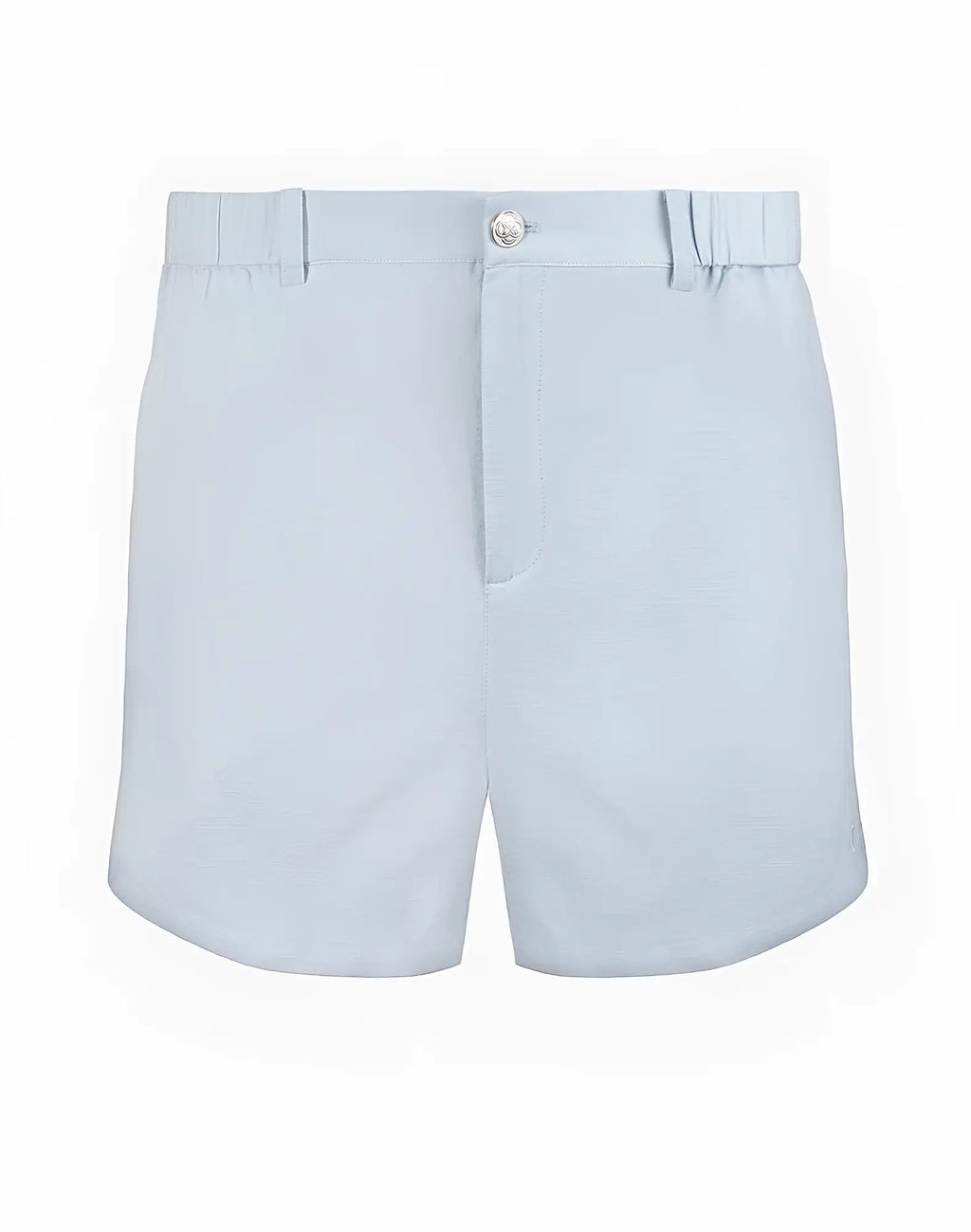 Light blue 2EROS CAPRI shorts with button closure and pleated waistband tailored for a comfortable fit
