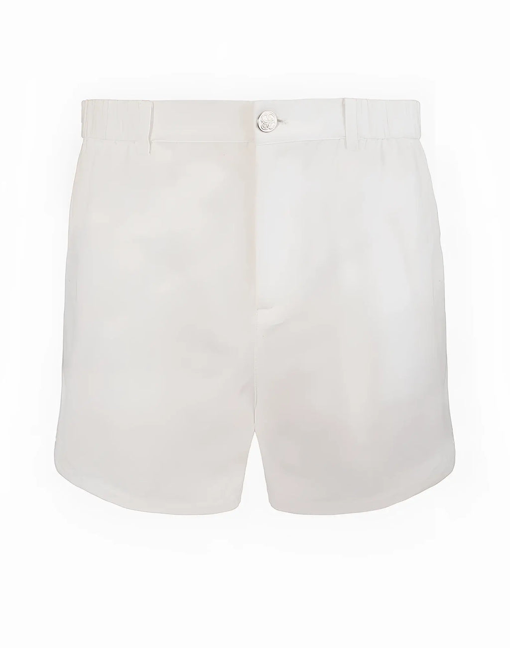 White cotton 2EROS CAPRI shorts with classic button closure and clean tailored design for casual wear