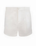 White cotton 2EROS CAPRI shorts with classic button closure and clean tailored design for casual wear
