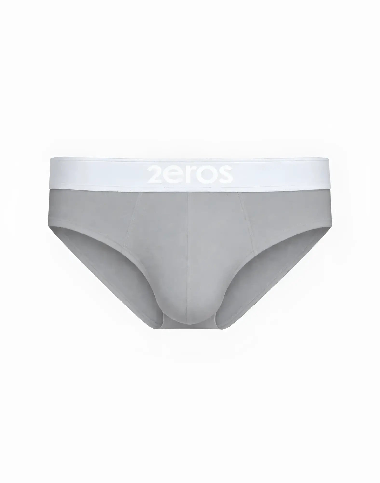 Gray 2eros classic brief underwear with a white waistband featuring the zeros brand name in lowercase letters