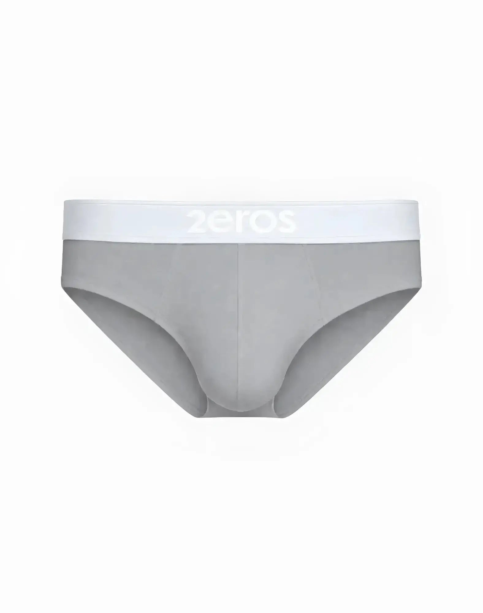 Gray 2eros classic brief underwear with a white waistband featuring the zeros brand name in lowercase letters