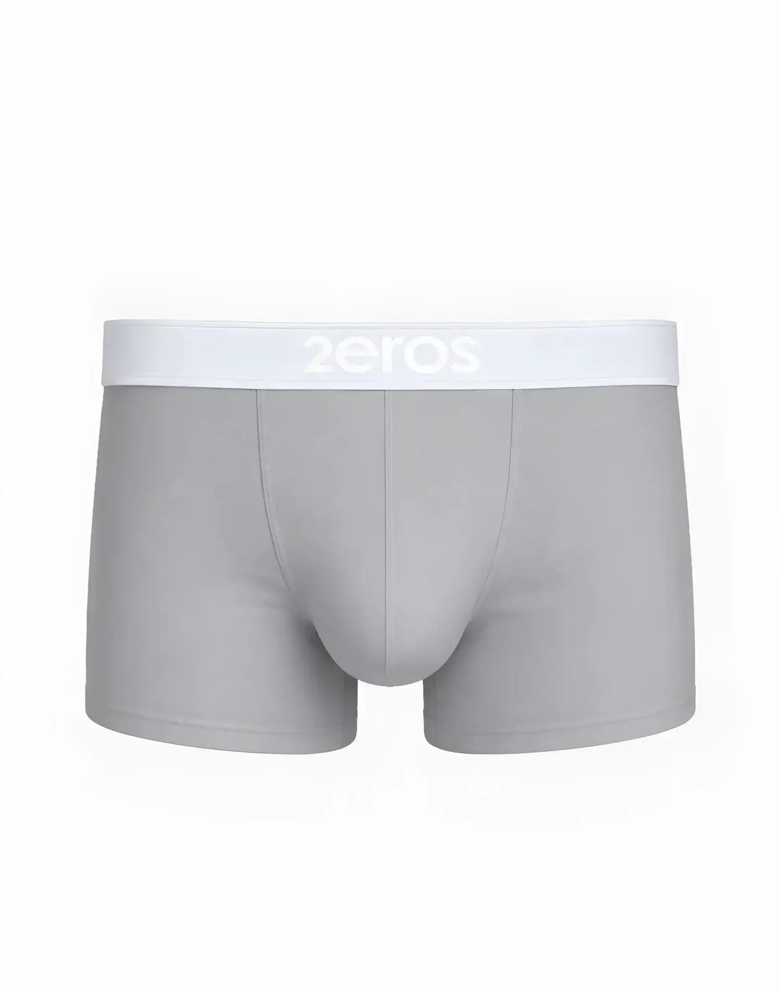 Gray 2eros classic trunk underwear featuring a white elastic waistband with zeros brand logo