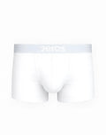 2eros classic trunk underwear in white with a light gray waistband featuring subtle zeros branding for men