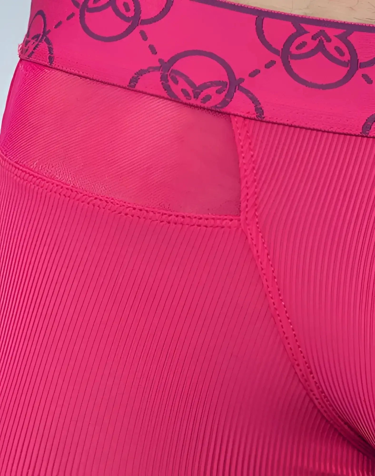 Bright pink 2EROS Himeros underwear trunk with ribbed texture and dark purple logo waistband in raspberry color