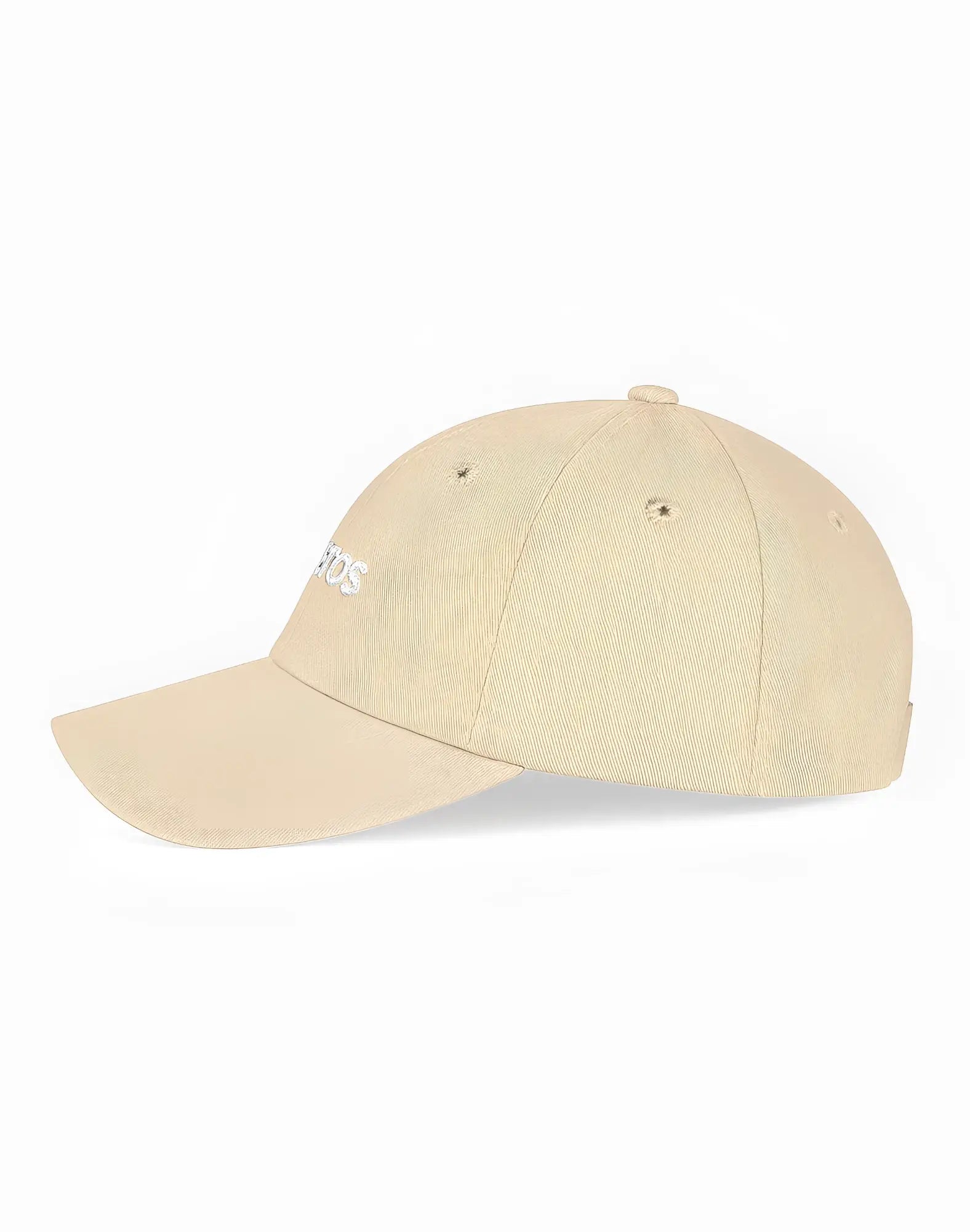 Beige 2EROS icon cap with subtle white embroidered logo front design ideal for casual wear