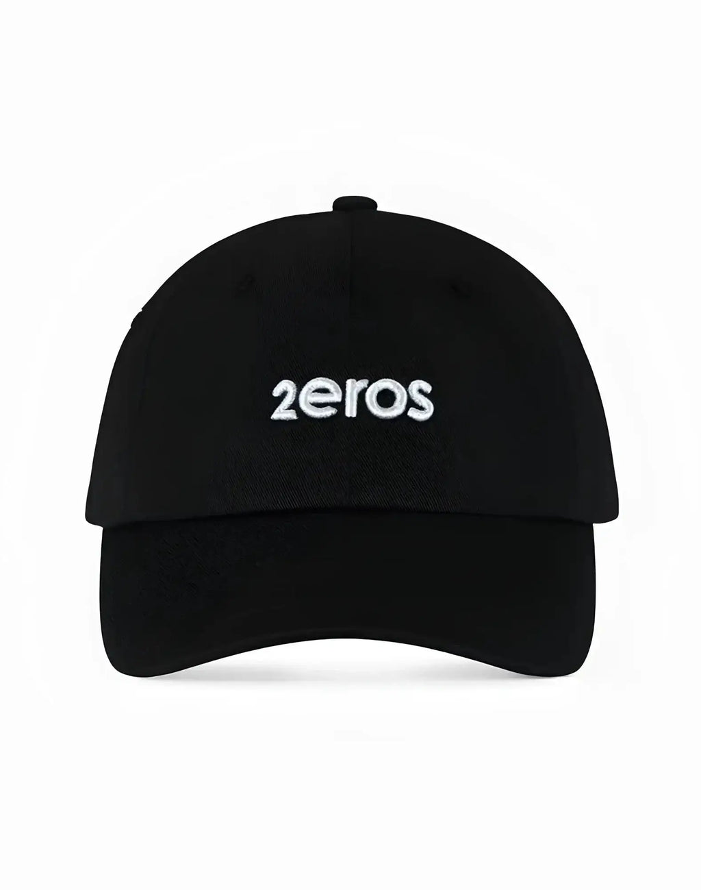Black 2eros icon cap made of cotton featuring a white embroidered 2eros logo on the front