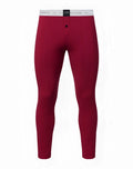 Red men’s fitted boxer briefs with white jack & jones lifestyle waistband and black center label in cabernet color