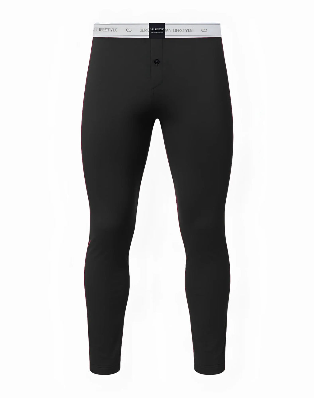 Black 2eros lp10 core lounge pants with white lifestyle waistband and small black tag in charcoal fabric