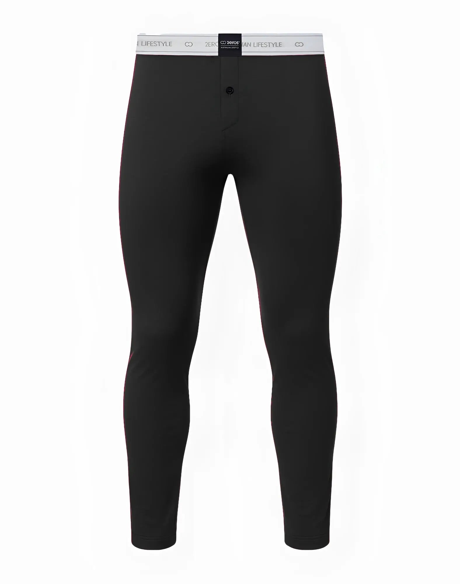 Black 2eros lp10 core lounge pants with white lifestyle waistband and small black tag in charcoal fabric