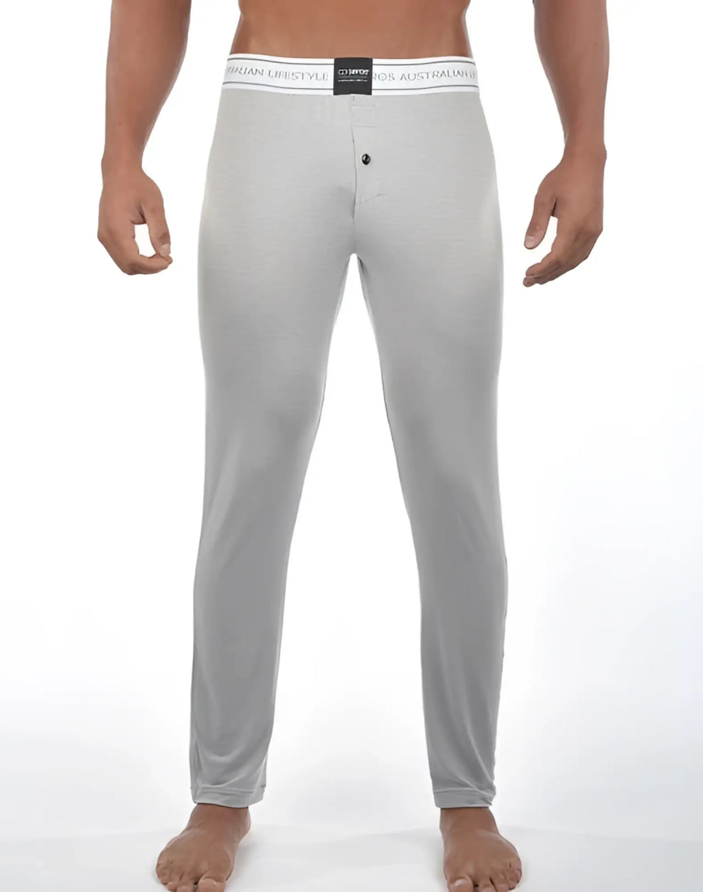 Gray 2eros lp10 core lounge pants with white waistband and black logo designed for comfortable loungewear