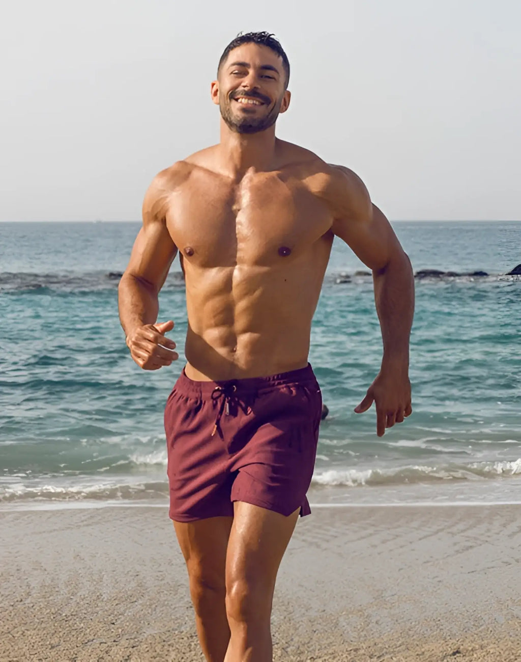 Maroon 2eros manly shorts in tibetan red with drawstring waistband designed for athletic use