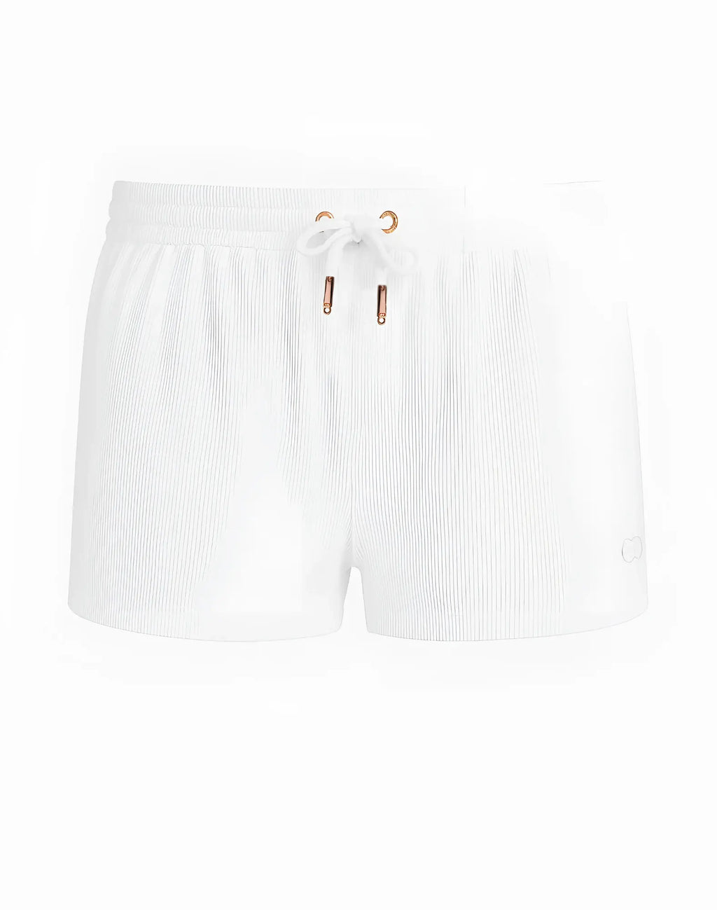 White 2EROS manly corduroy shorts with rose gold-tone drawstring hardware for casual wear