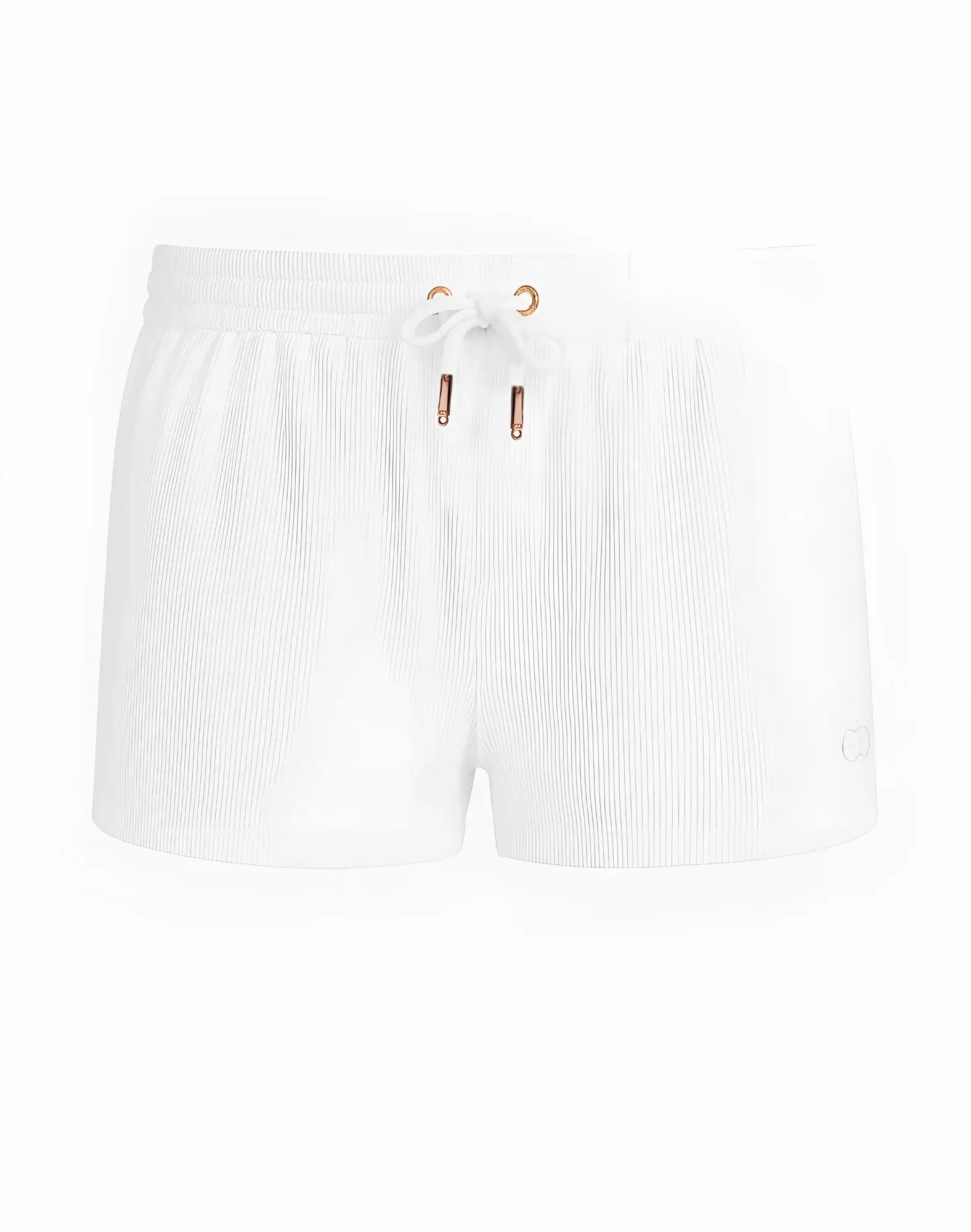 White 2EROS manly corduroy shorts with rose gold-tone drawstring hardware for casual wear