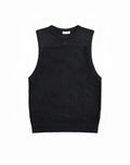 Black knitted sleeveless vest 2eros miami singlet with textured openwork pattern and ribbed neckline and hem