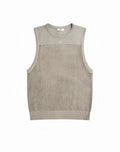 A light gray knitted sleeveless vest with mesh pattern and ribbed trim from 2EROS Miami Singlet collection