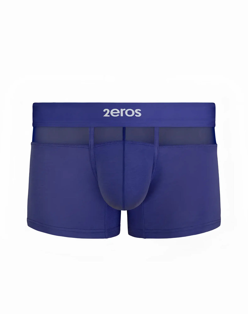 Deep blue 2eros morpheus trunk men’s boxer briefs with supportive contoured design and mesh waistband paneling