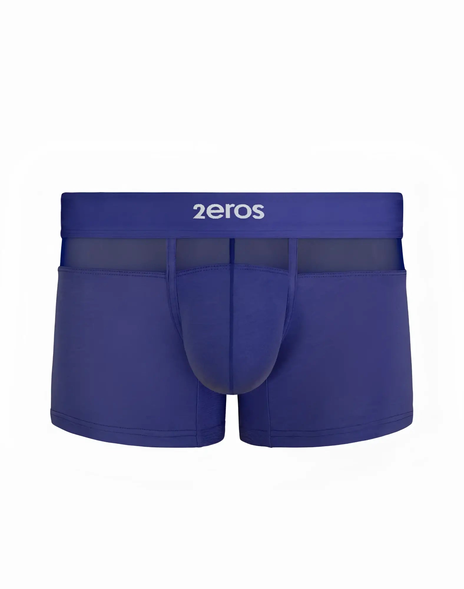 Deep blue 2eros morpheus trunk men’s boxer briefs with supportive contoured design and mesh waistband paneling