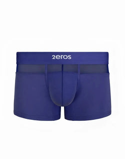 Deep blue 2eros morpheus trunk men’s boxer briefs with supportive contoured design and mesh waistband paneling