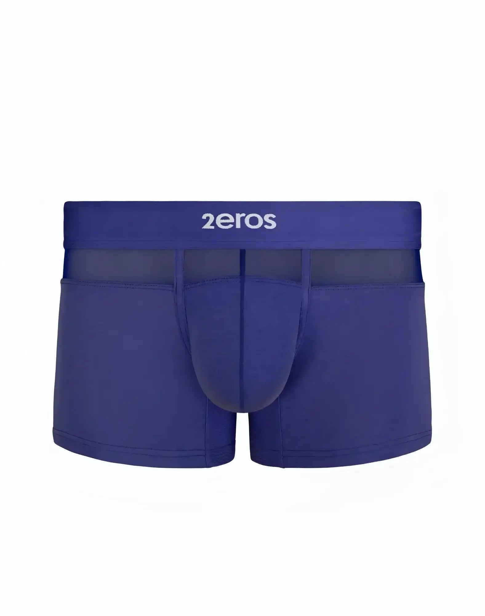 Deep blue 2eros morpheus trunk men’s boxer briefs with supportive contoured design and mesh waistband paneling