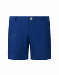 2eros s61 long bondi shorts in royal blue with subtle textured fabric and small embroidered logo on the lower right leg