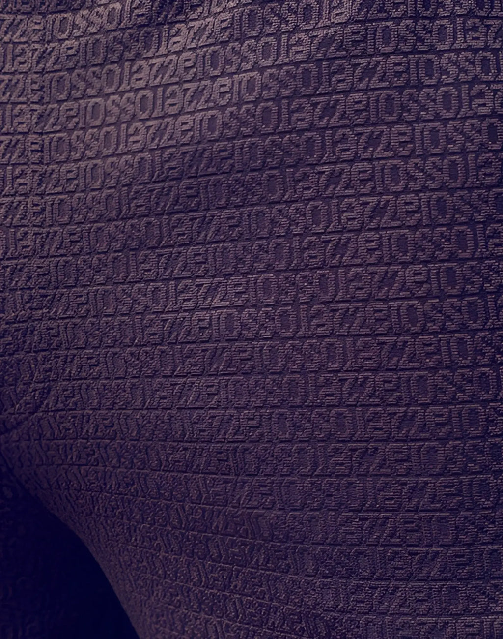 Dark purple 2eros s90 textured manly shorts with embossed interlocking letters on fabric in signet black color