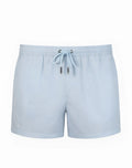 Light blue 2EROS signature Byron swim shorts with drawstring waistband and subtle embroidered logo on the side