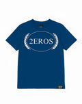 A navy blue 2EROS T20 Olympus short-sleeved t-shirt featuring a white 2eros logo encircled by laurel wreaths