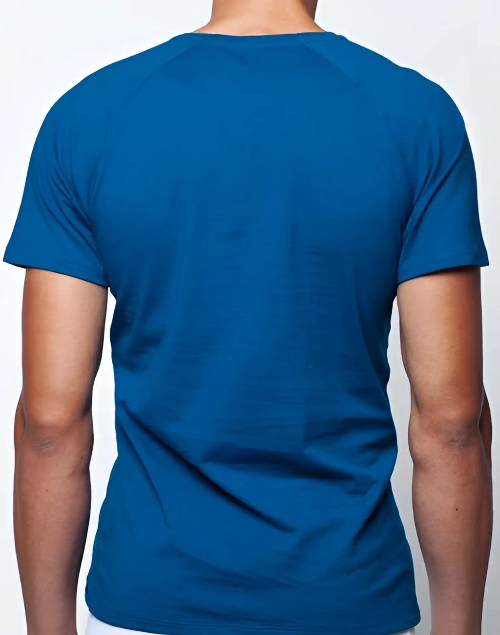 A navy 2EROS T20 Olympus t-shirt featuring a solid blue short-sleeved raglan design with a round neckline