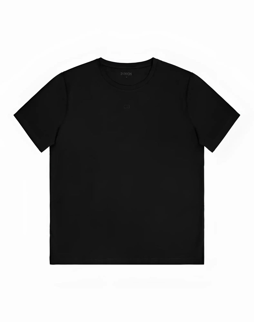 Black 2EROS T21 Peruvian cotton crew neck t-shirt with short sleeves and minimalist branding on front