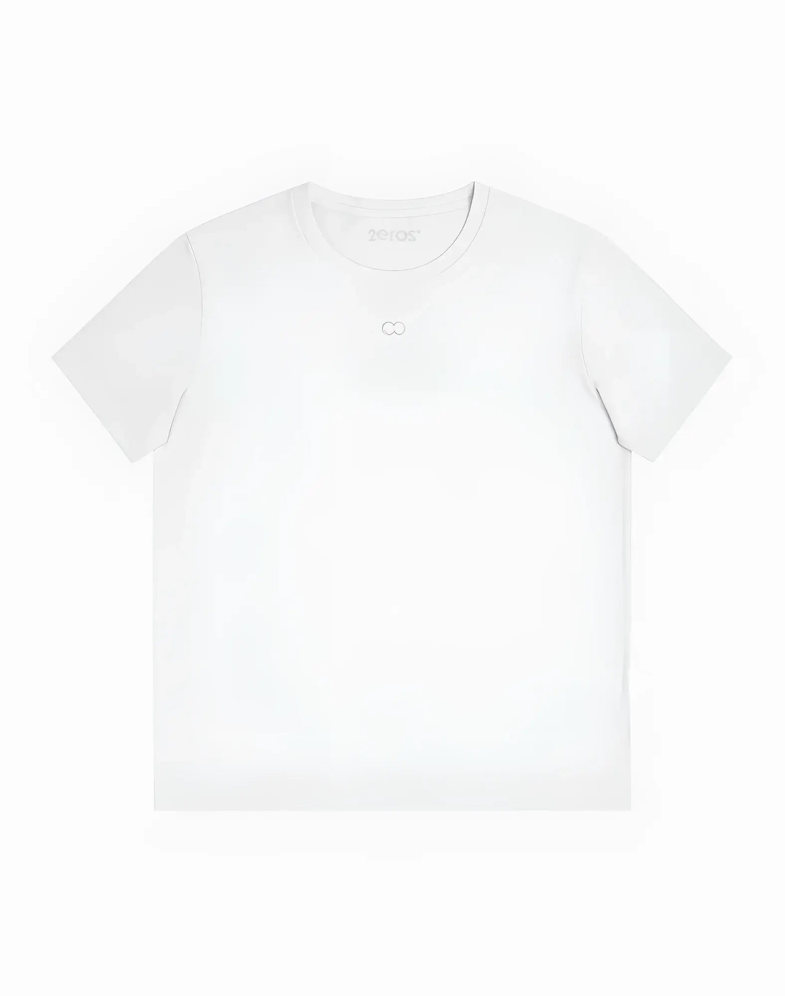 White 2EROS T21 Peruvian cotton crewneck t-shirt with short sleeves and subtle embroidered logo on the chest
