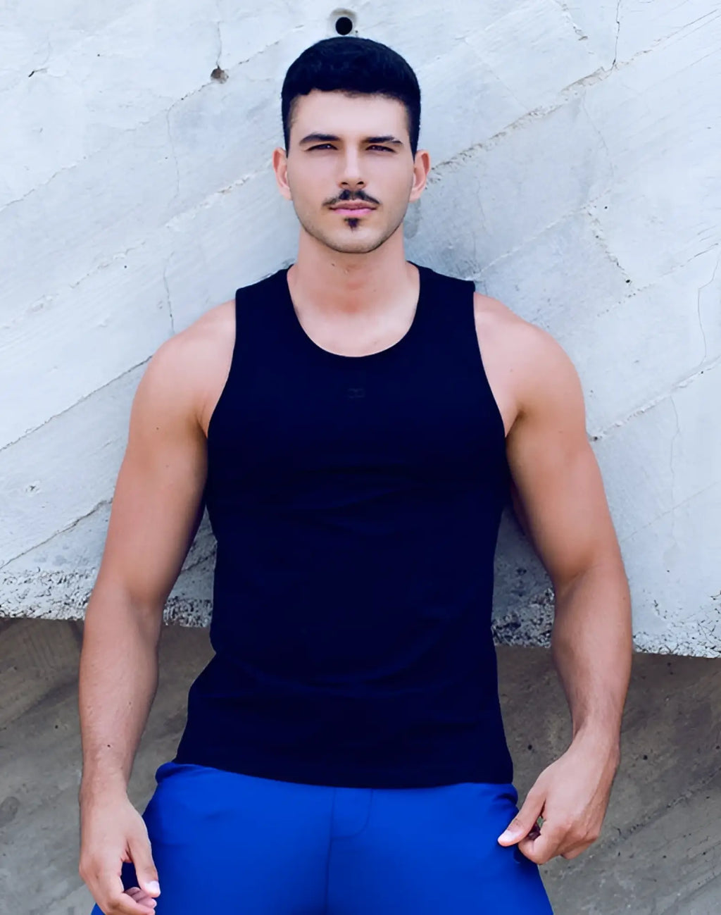 Black sleeveless tank top made from soft peruvian cotton by 2EROS ideal for casual and active wear