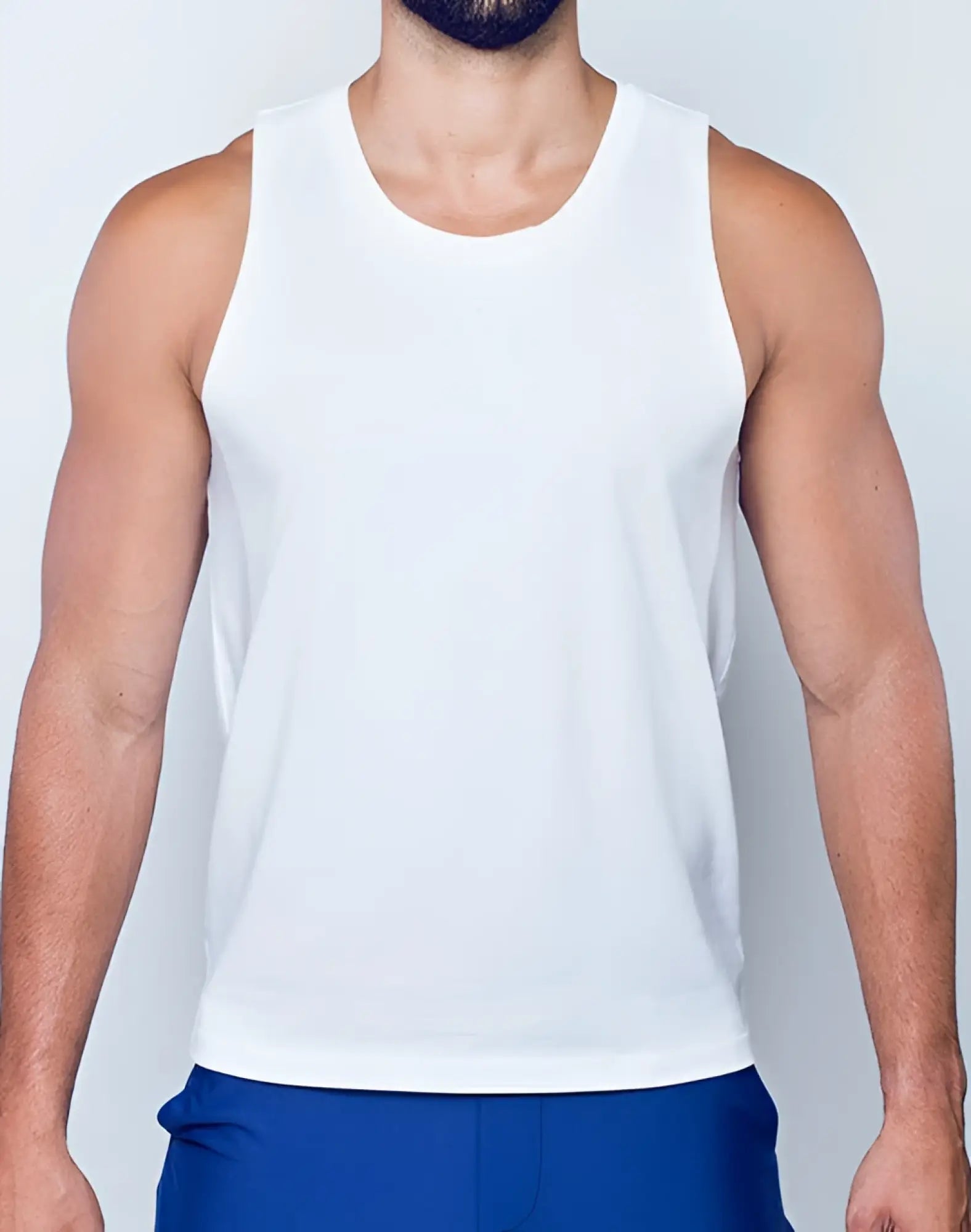 White sleeveless tank top made from peruvian cotton with a simple clean design by 2EROS TA21