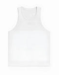 White 2EROS TA21 Peruvian cotton sleeveless tanktop with a subtle logo at the center of the chest