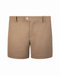 Beige 2eros trinity chino shorts in taupe with silver button and belt loops