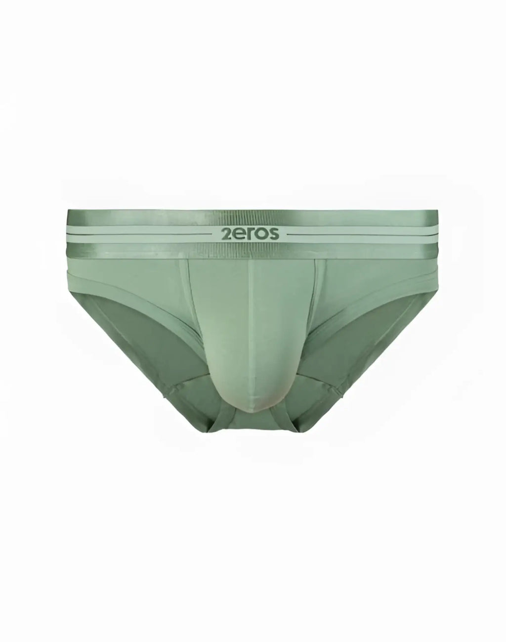Mint green 2eros u20 athena brief underwear with subtle textured waistband and clean tailored seams in shale green