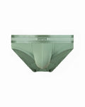 Mint green 2eros u20 athena brief underwear with subtle textured waistband and clean tailored seams in shale green