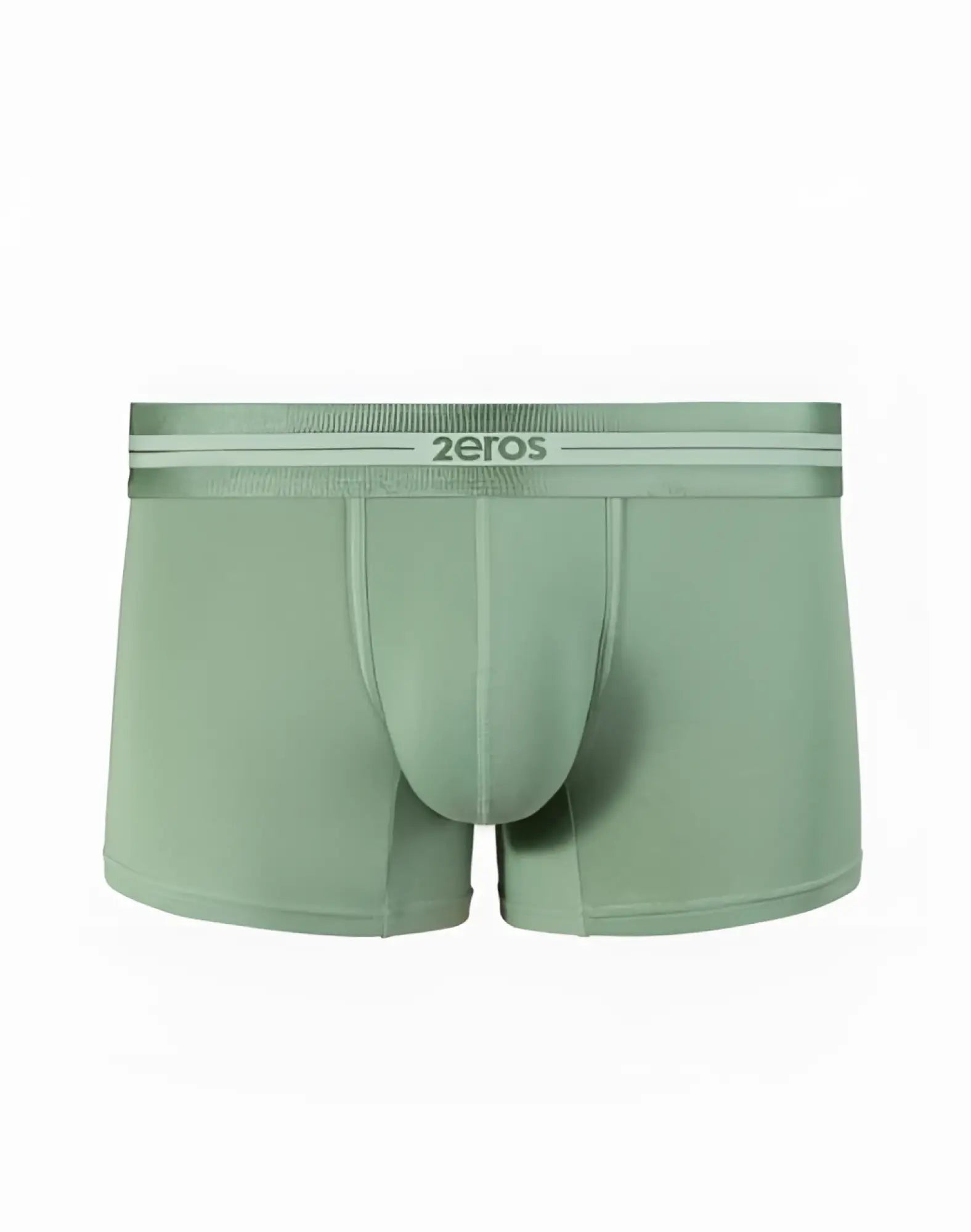 Mint green 2eros u30 athena trunks underwear with ribbed waistband featuring 2eros brand name in shale green