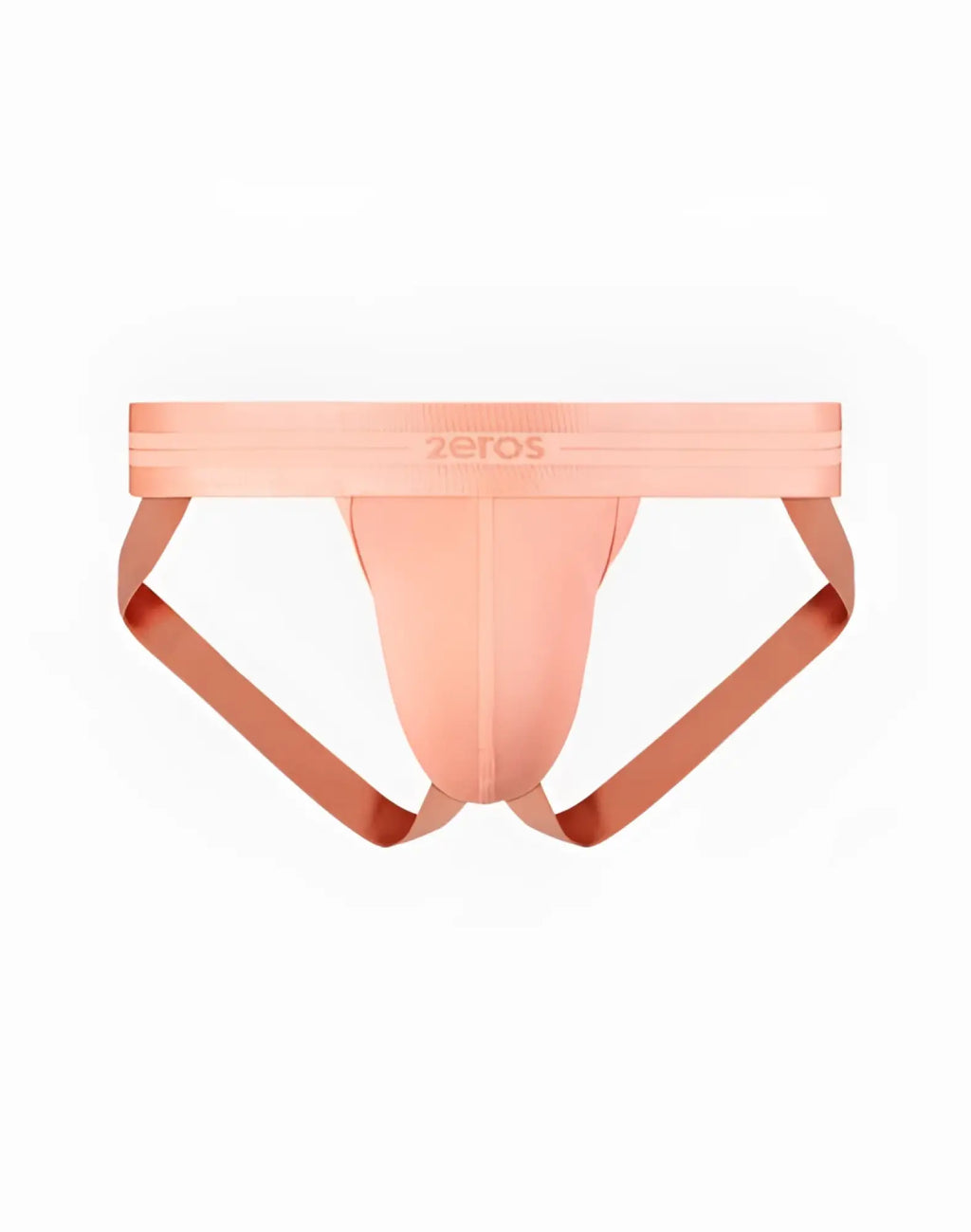 A peach amber 2eros u90 athena seamless athletic brief with wide waistband and matching side straps