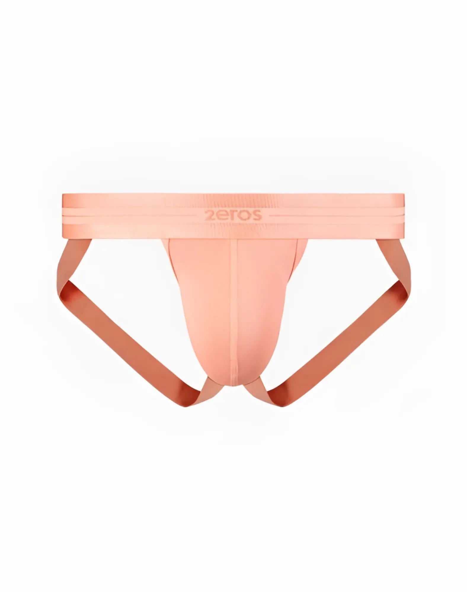 A peach amber 2eros u90 athena seamless athletic brief with wide waistband and matching side straps