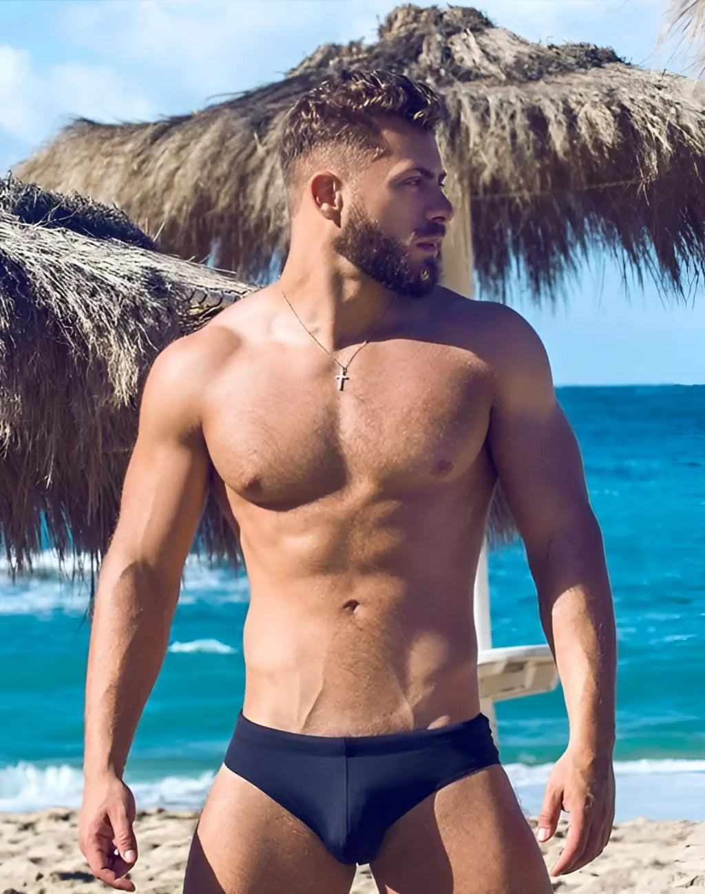 2EROS V10 Core Series 2 black swim trunks with a sleek design made for comfortable swimming and beachwear