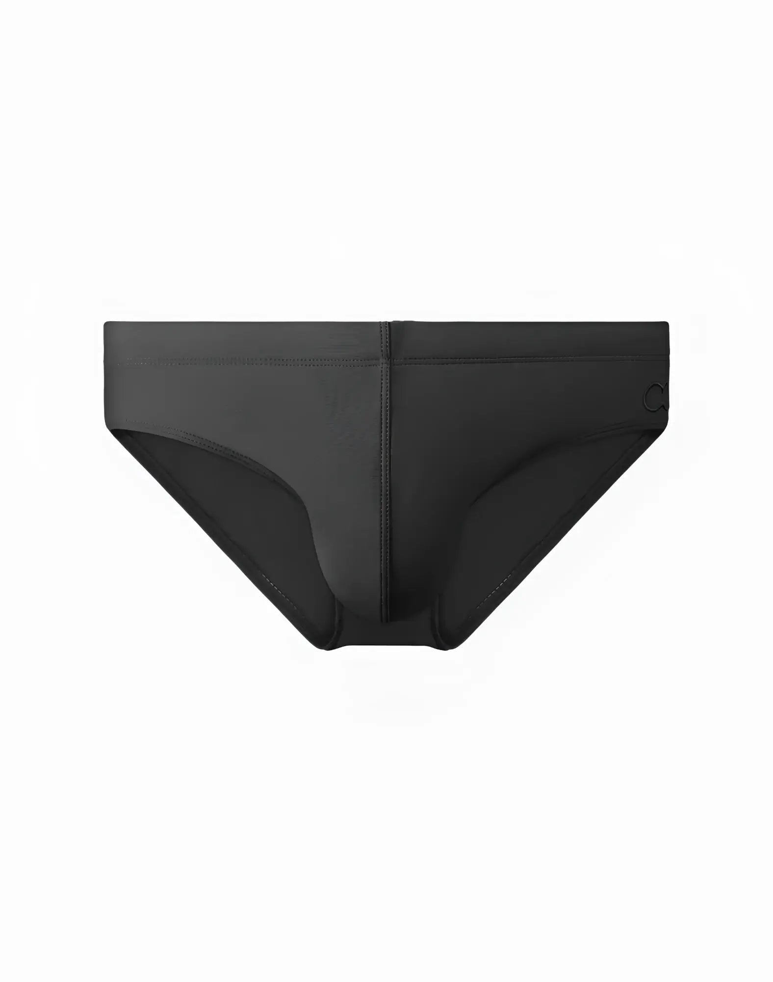 Black swim trunks 2EROS V10 core series 2 in midnight grey with sleek minimalist design and subtle stitching details
