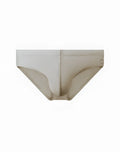 Beige 2eros v10 core swimwear men’s briefs with subtle center seam and small circular logo on right hip