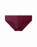 A sleek deep burgundy 2EROS v10 core swimwear brief with smooth form fitting design and subtle seam detailing