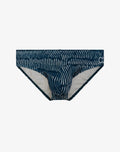 2eros V10 print swim brief in naiad navy dark blue with white wavy line pattern and light gray interior lining